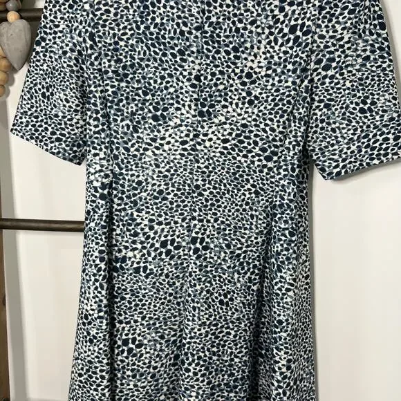 DKNY Blue Black Short Sleeve Above‎ the Knee Work Fit Flare Dress Size 8 - Picture 5 of 9